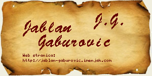 Jablan Gaburović vizit kartica